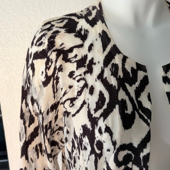 Chico’s Animal Print Sheer Burnout Open Cardigan - Picture 2 of 7